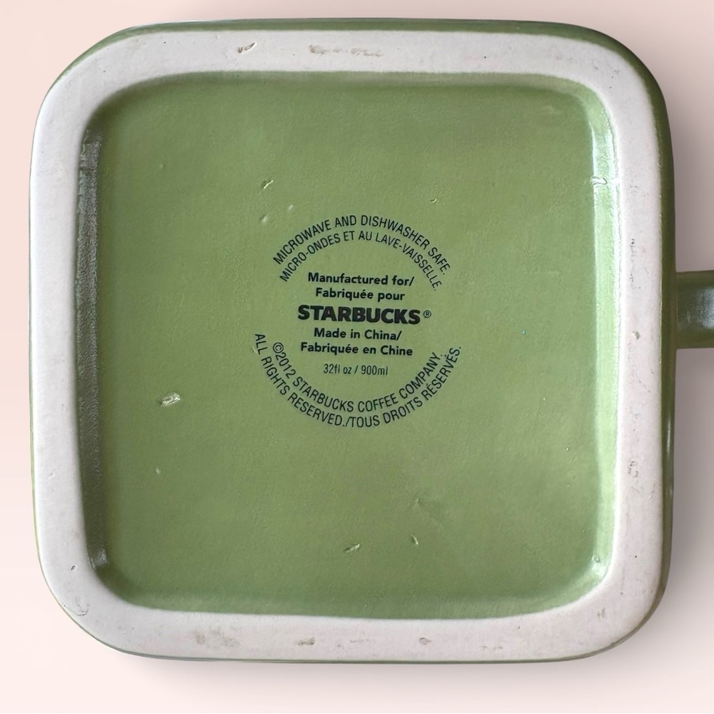 STARBUCKS 2012 Verde Green Ceramic Tea Pot W/ Lid 32oz Microwave Dishwasher Safe - Picture 9 of 12